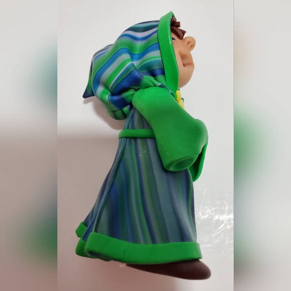 Vintage Small Fry sculpture little wizard with green cloak art Folk Art - Picture 8 of 13